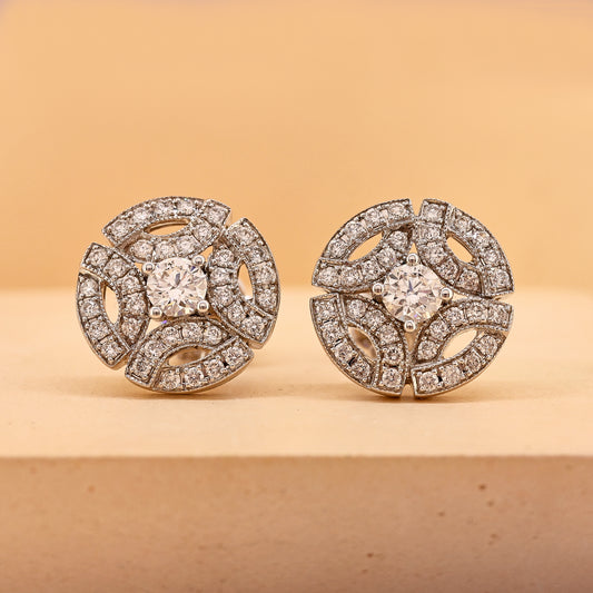 18ct Diamond Geometric Earrings