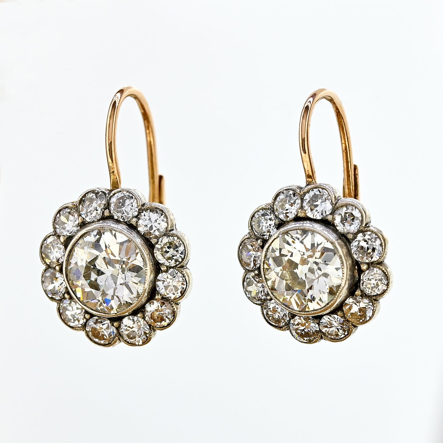Circa 1900 Gold and Silver Diamond drops