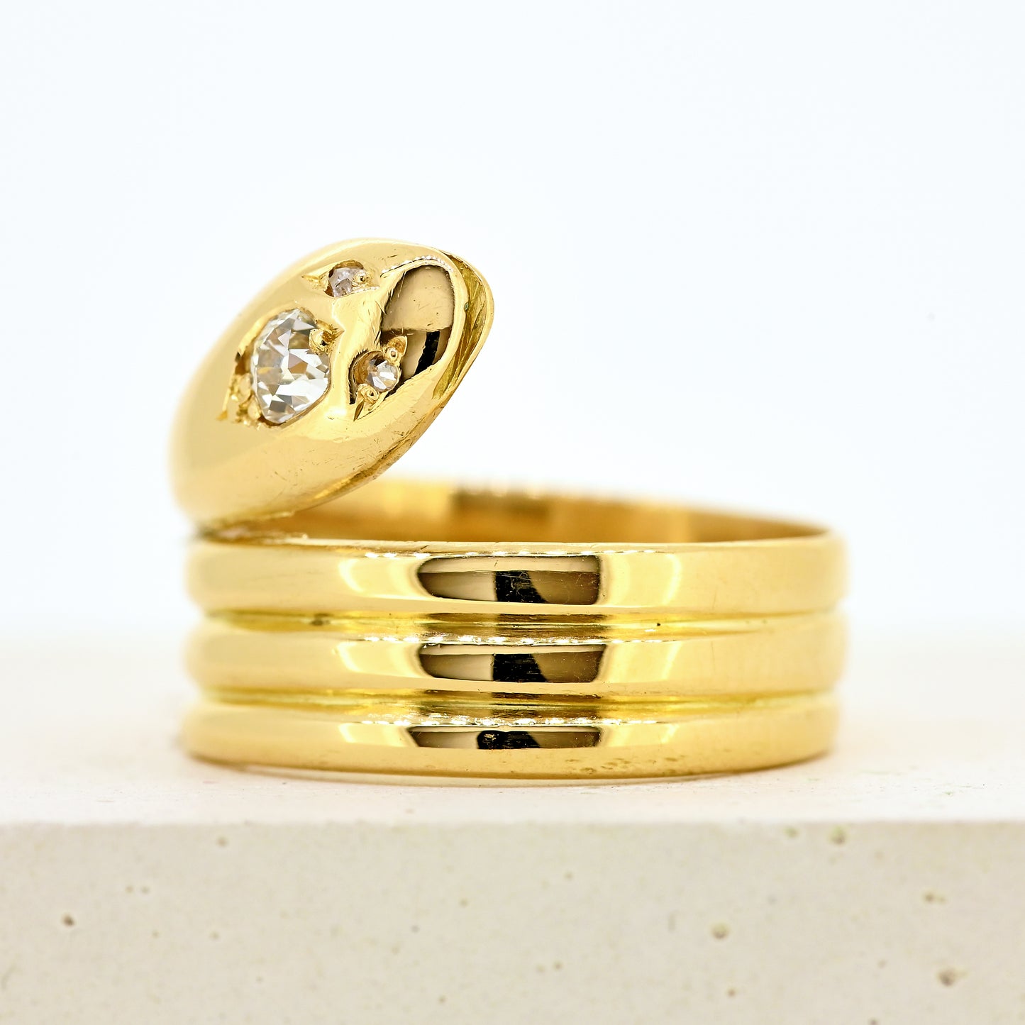 victorian ring, victorian snake ring, snake ring, snake ring with diamonds, 18ct snake ring, victorian 18ct snake ring