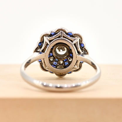 Antique sapphire and diamond ring, antique art deco sapphire and diamond ring, antique sapphire ring, art deco ring, art deco sapphire ring, 