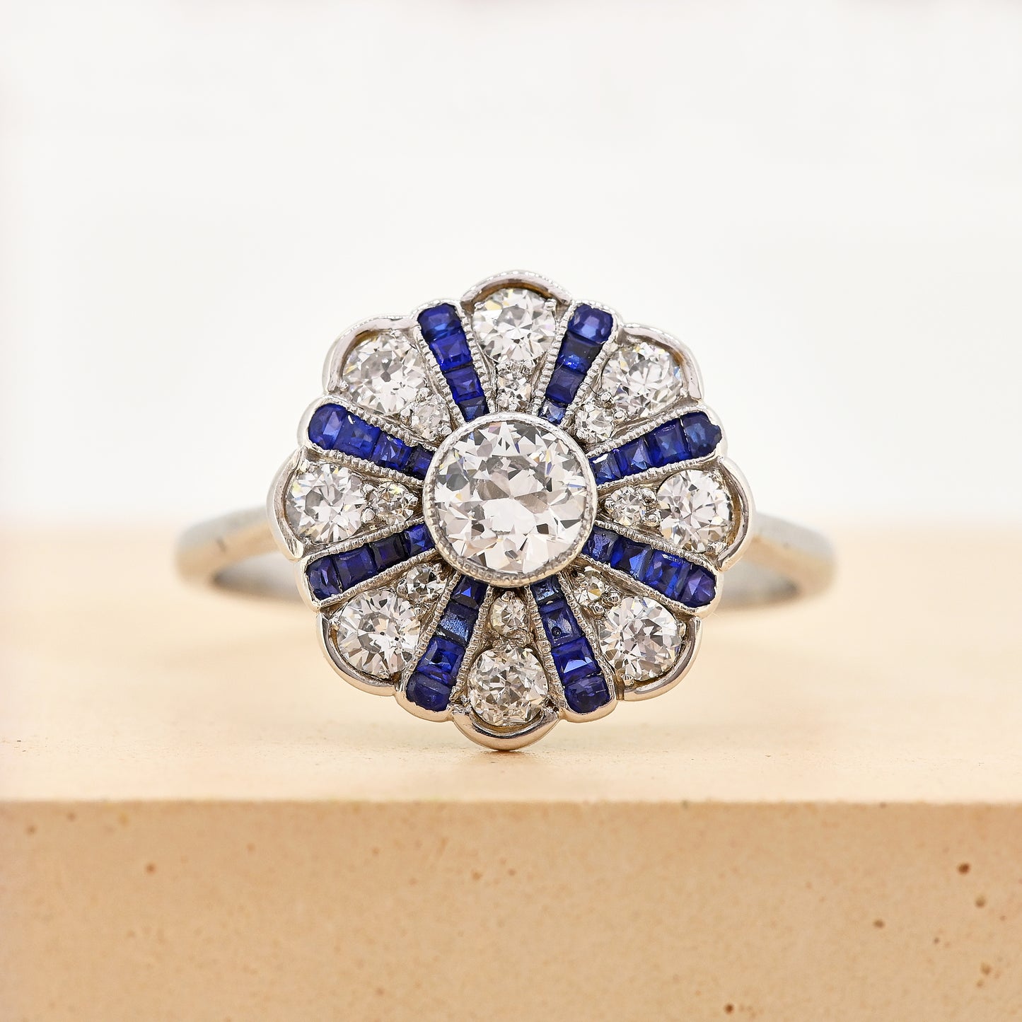 Antique sapphire and diamond ring, antique art deco sapphire and diamond ring, antique sapphire ring, art deco ring, art deco sapphire ring, 