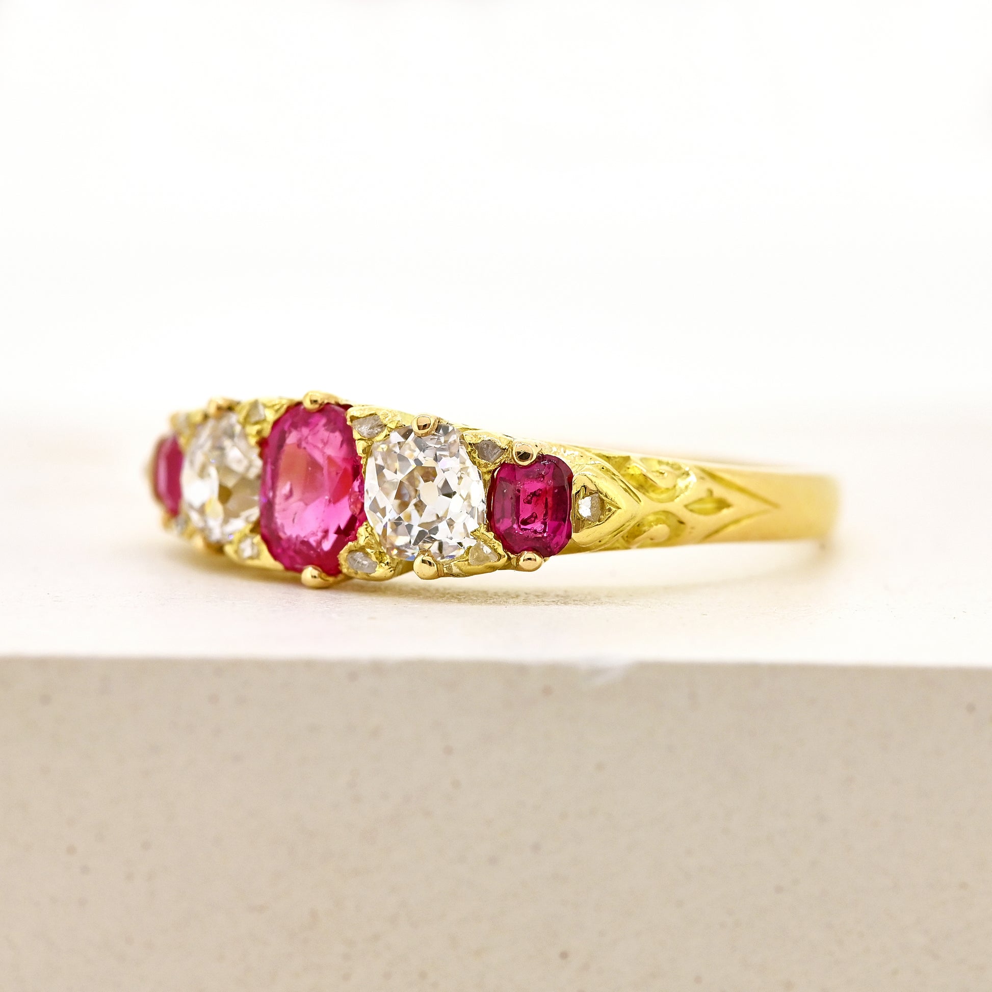 Ruby and diamond ring, ruby and diamond 5 stone, antique ruby and diamond ring, antique ruby and diamond 5 stone, 18ct ruby and diamond ring, 18ct ruby and diamond 5 stone, antique 18ct ruby and diamond ring, antique 18ct ruby and diamond 5 stone, ruby and diamond carved head ring, antique ruby and diamond carved head ring
