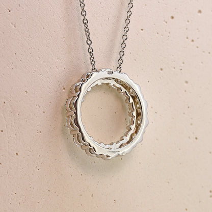 Diamond necklace, diamond circle necklace, white gold and diamond necklace, white gold and diamond circle necklace, 2 carat diamond necklace, 2 carat diamond circle necklace