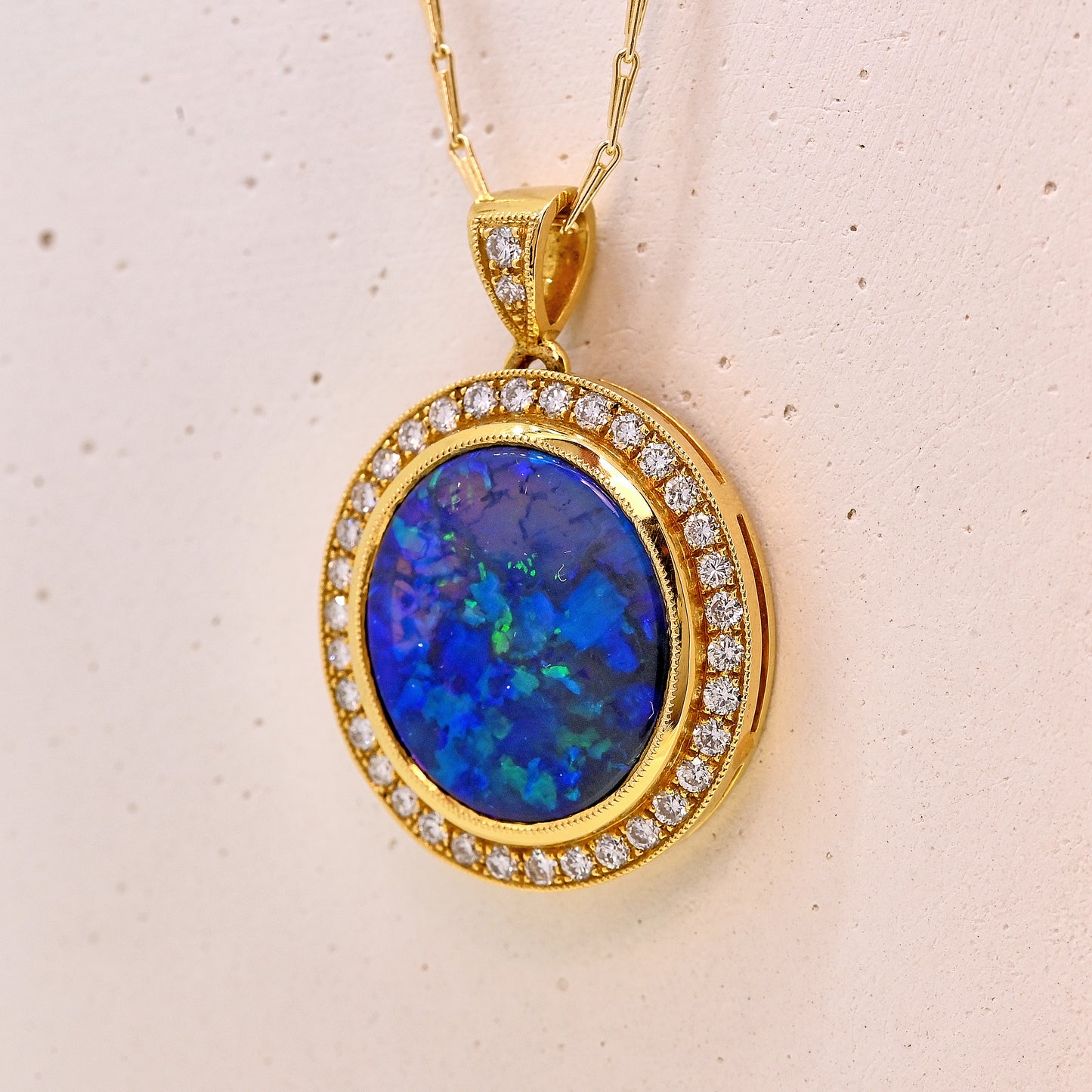 Opal necklace, Opal pendant, opal and diamond necklace, opal and diamond pendant, bespoke opal necklace, bespoke opal pendant, bespoke opal and diamond necklace, bespoke opal and diamond pendant, Bespoke black opal necklace, bespoke black opal pendant, black opal necklace, black opal pendant, black opal and diamond, black opal and diamond pendant