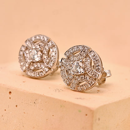 18ct Diamond Geometric Earrings