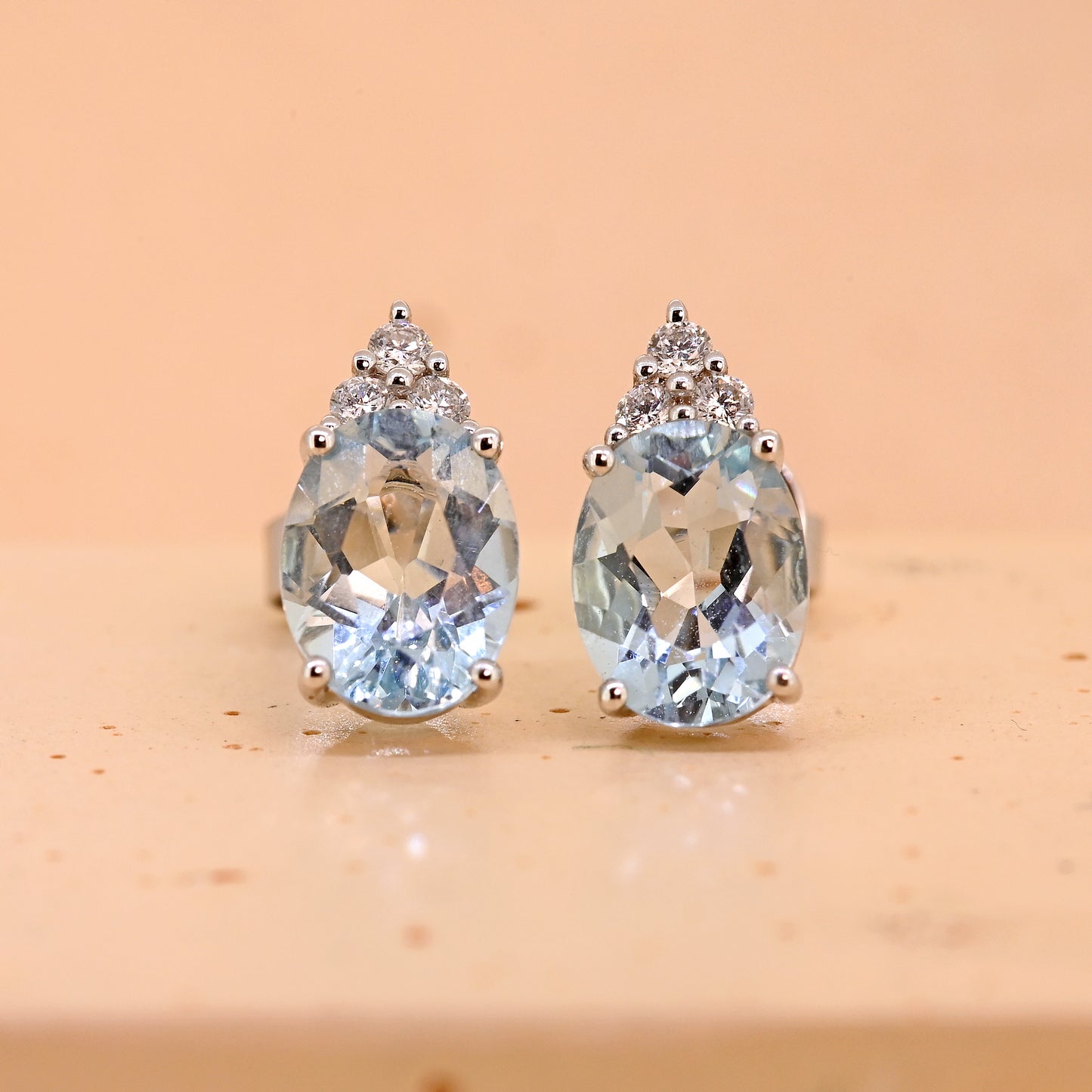 18ct Aquamarine and Diamond Earrings