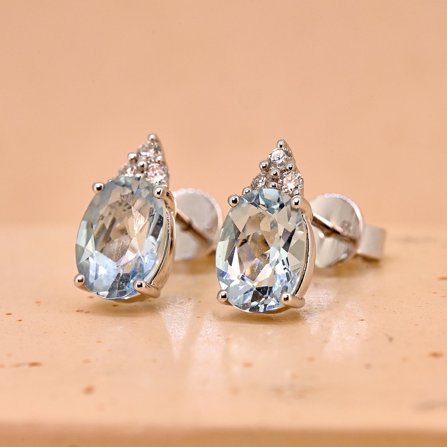 18ct Aquamarine and Diamond Earrings