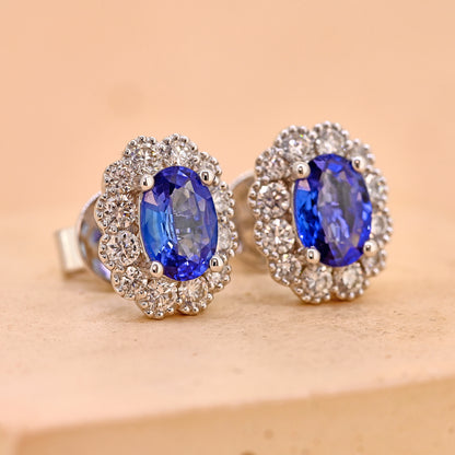 sapphire and diamond cluster sapphire earring sapphire and diamond cluster earring navy blue sapphire sapphire cluster earrings 18ct white gold sapphire earrings 18ct white gold sapphire and diamond earrings