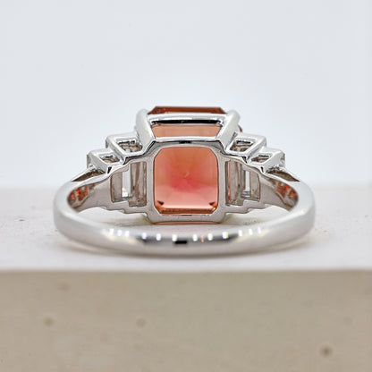 tourmaline ring tourmaline and diamond ring art deco inspired ring gold tourmaline ring tourmaline and diamond ring 