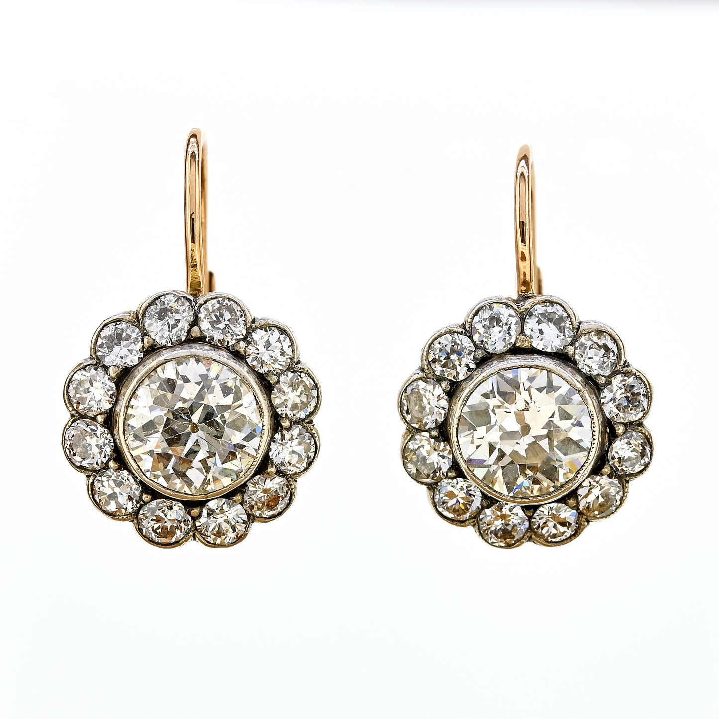 Circa 1900 Gold and Silver Diamond drops