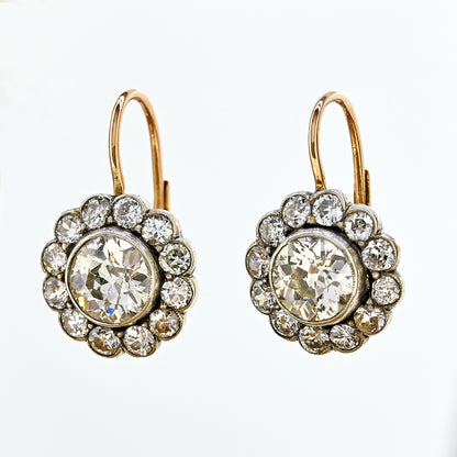 Circa 1900 Gold and Silver Diamond drops