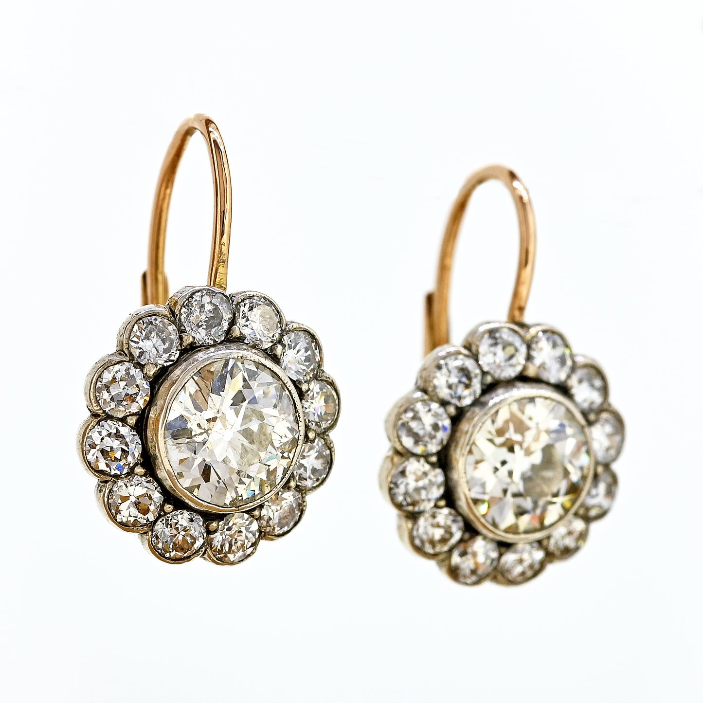 Circa 1900 Gold and Silver Diamond drops