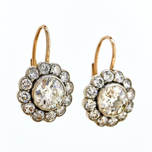 Circa 1900 Gold and Silver Diamond drops