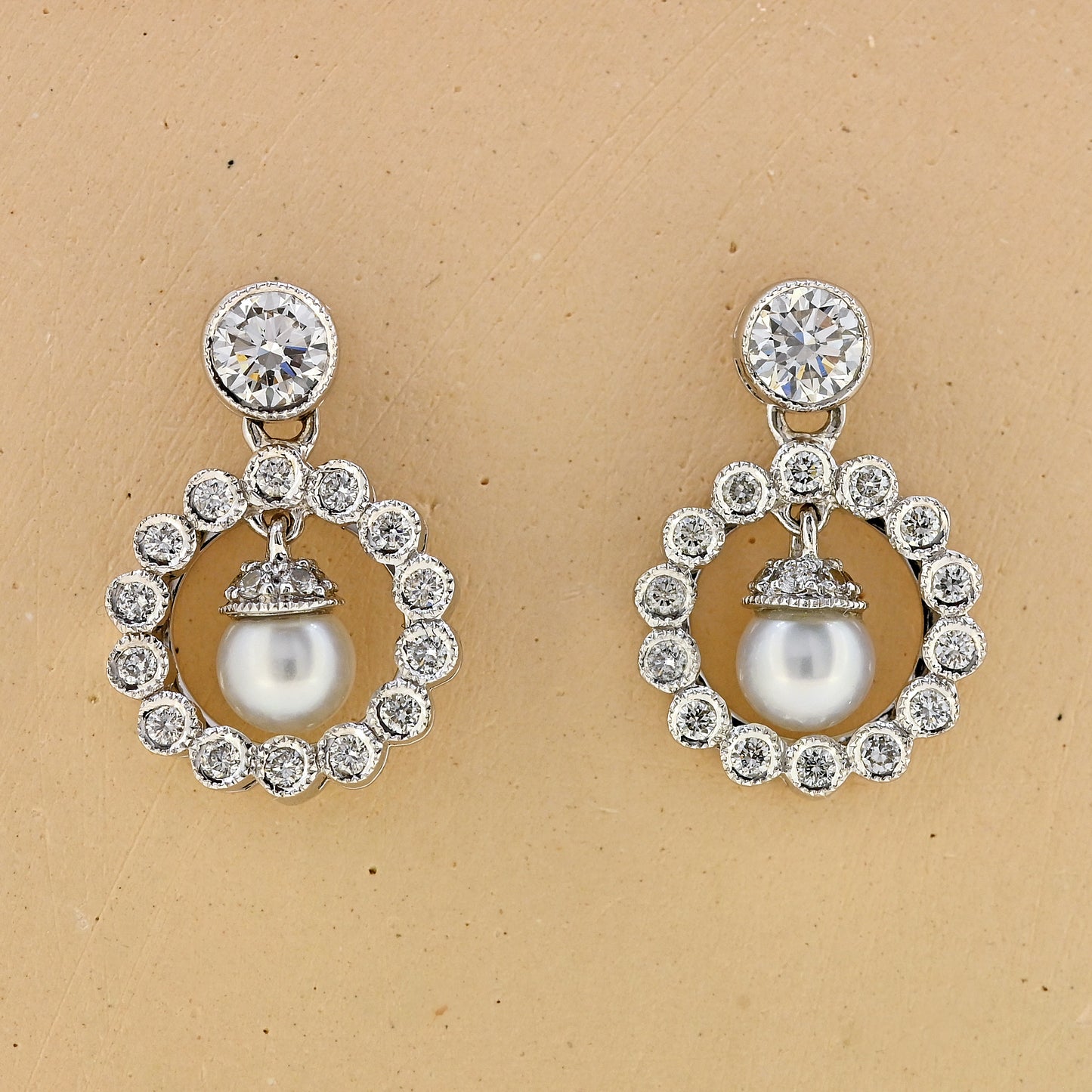 18ct Pearl and Diamond earrings