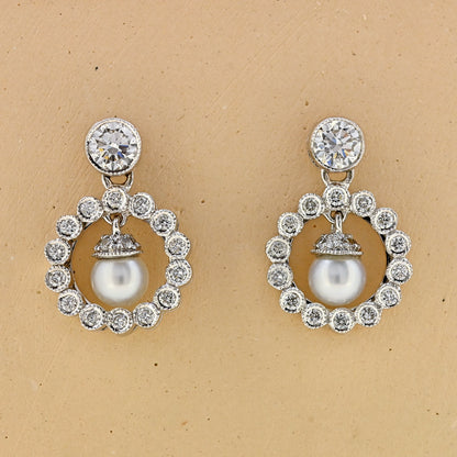 18ct Pearl and Diamond earrings