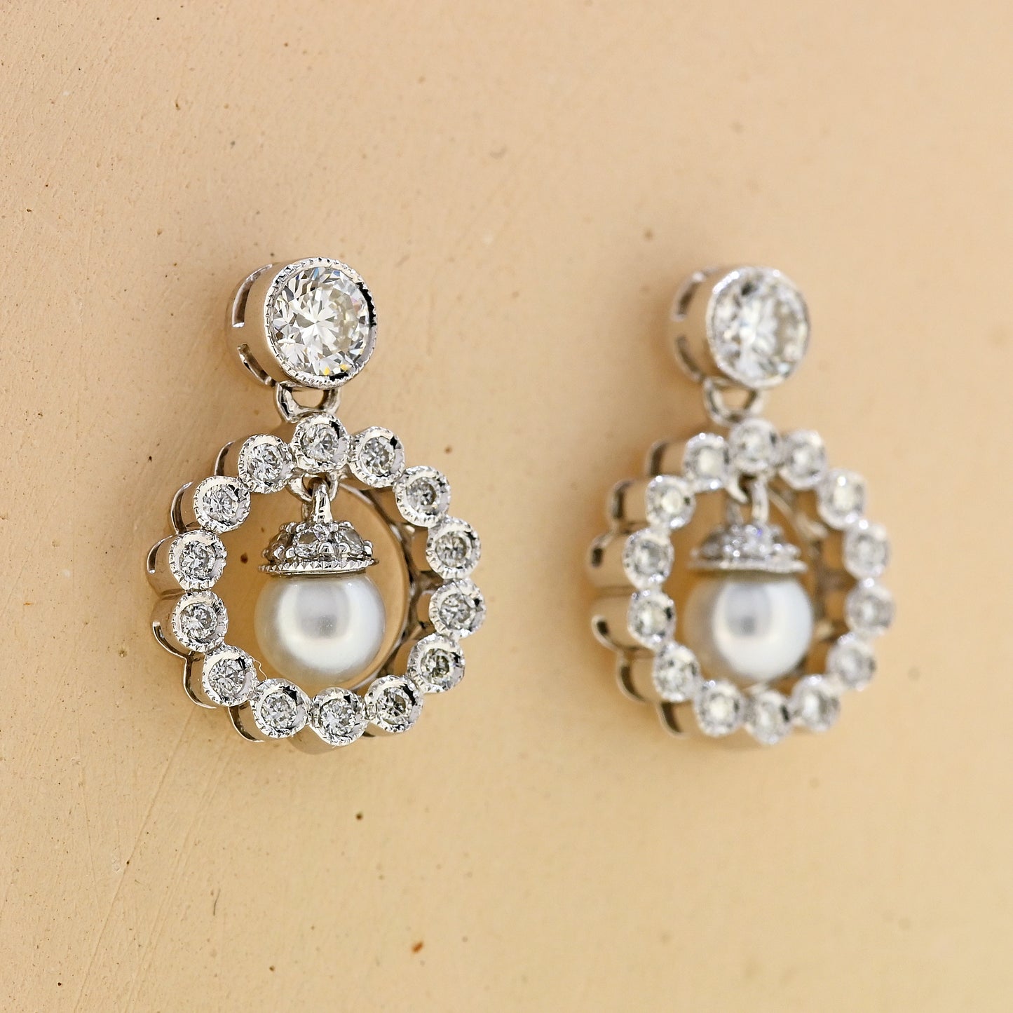 18ct Pearl and Diamond earrings