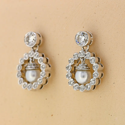 18ct Pearl and Diamond earrings
