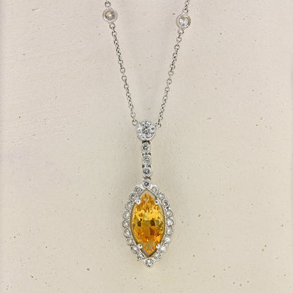 18ct Citrine and Diamond necklace