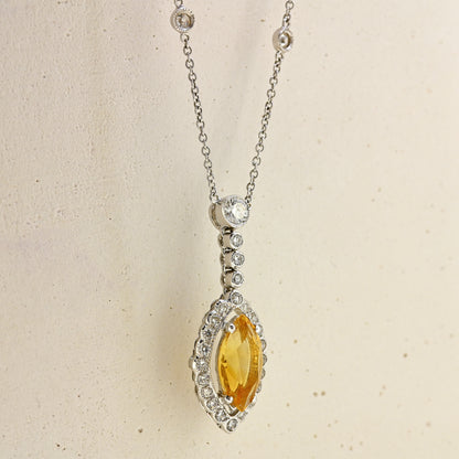 18ct Citrine and Diamond necklace
