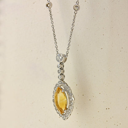 18ct Citrine and Diamond necklace