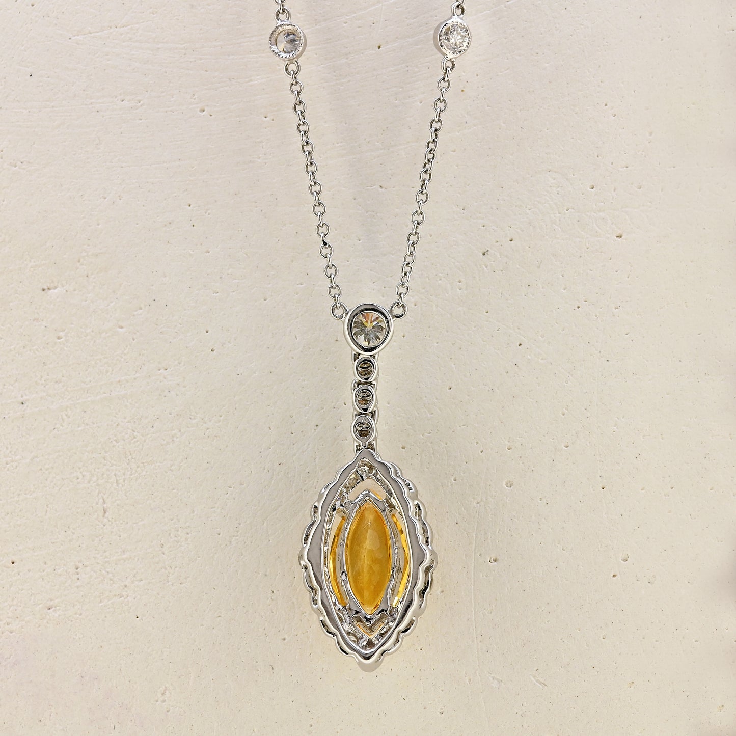18ct Citrine and Diamond necklace