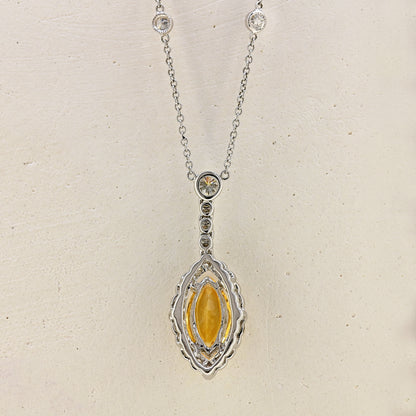 18ct Citrine and Diamond necklace