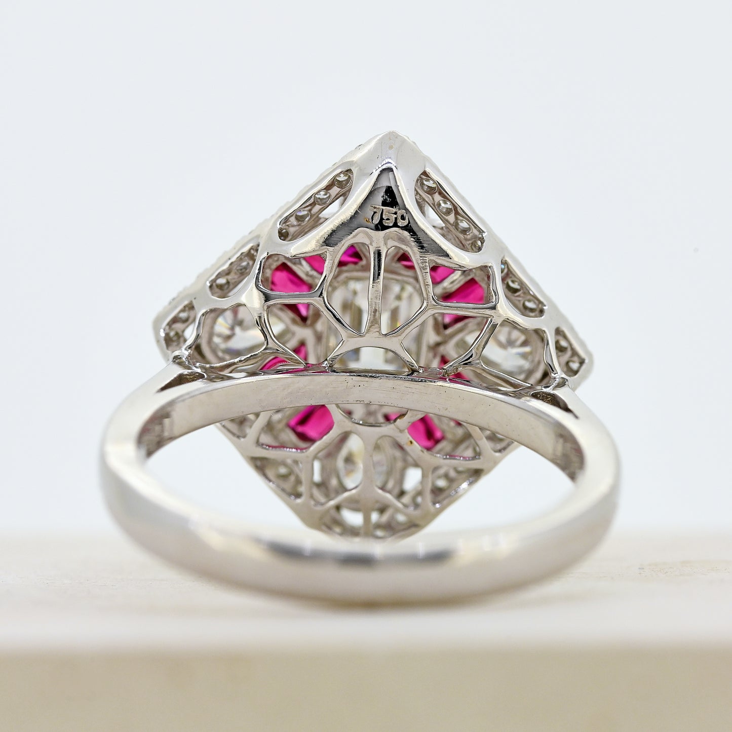 ruby and diamond ring ruby and diamond geometric ring ruby and diamond art deco 