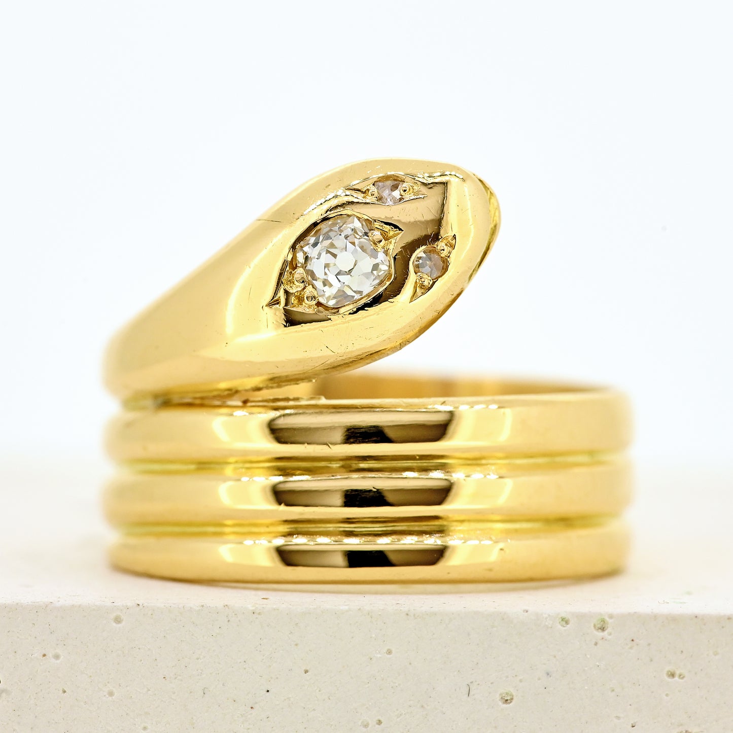 victorian ring, victorian snake ring, snake ring, snake ring with diamonds, 18ct snake ring, victorian 18ct snake ring