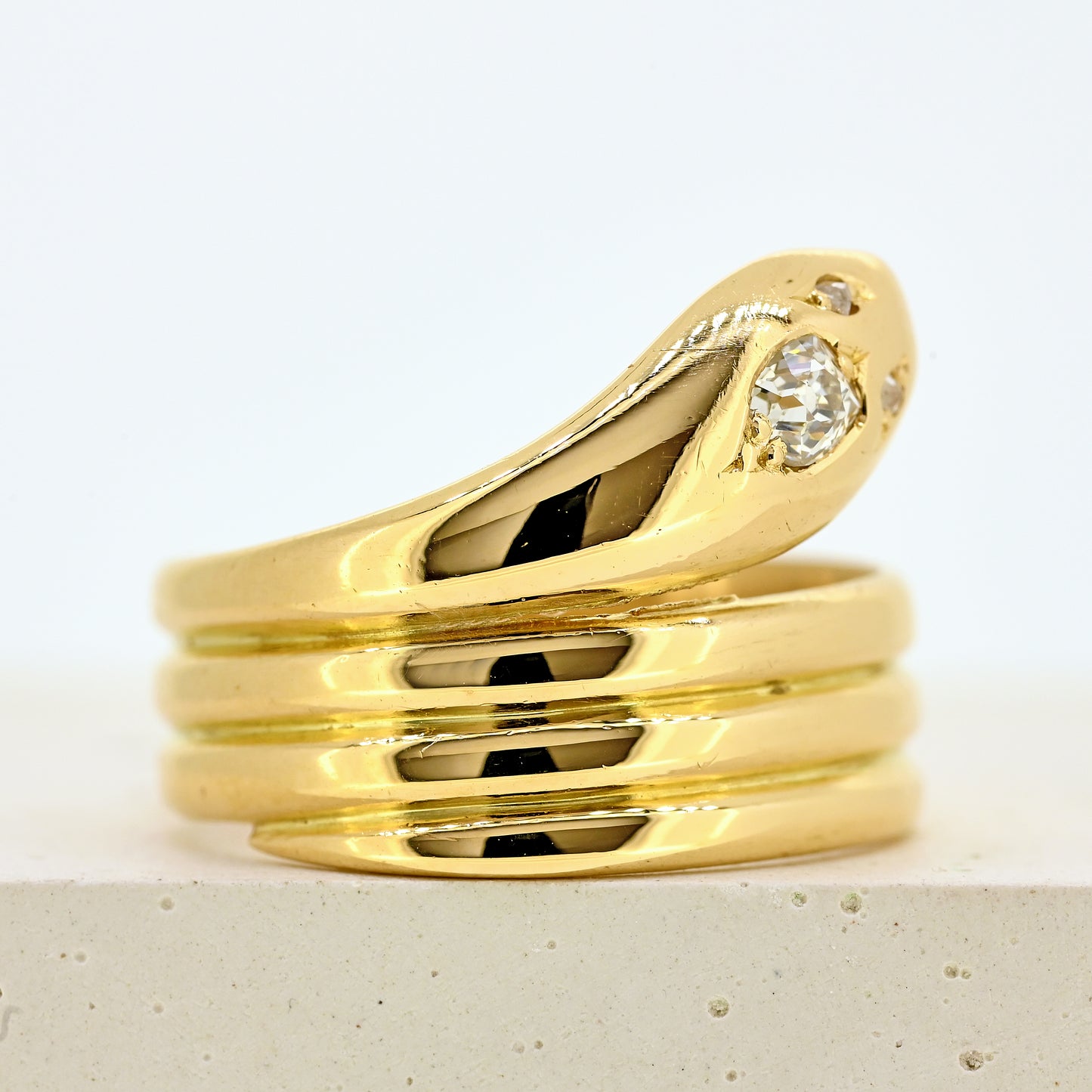 victorian ring, victorian snake ring, snake ring, snake ring with diamonds, 18ct snake ring, victorian 18ct snake ring