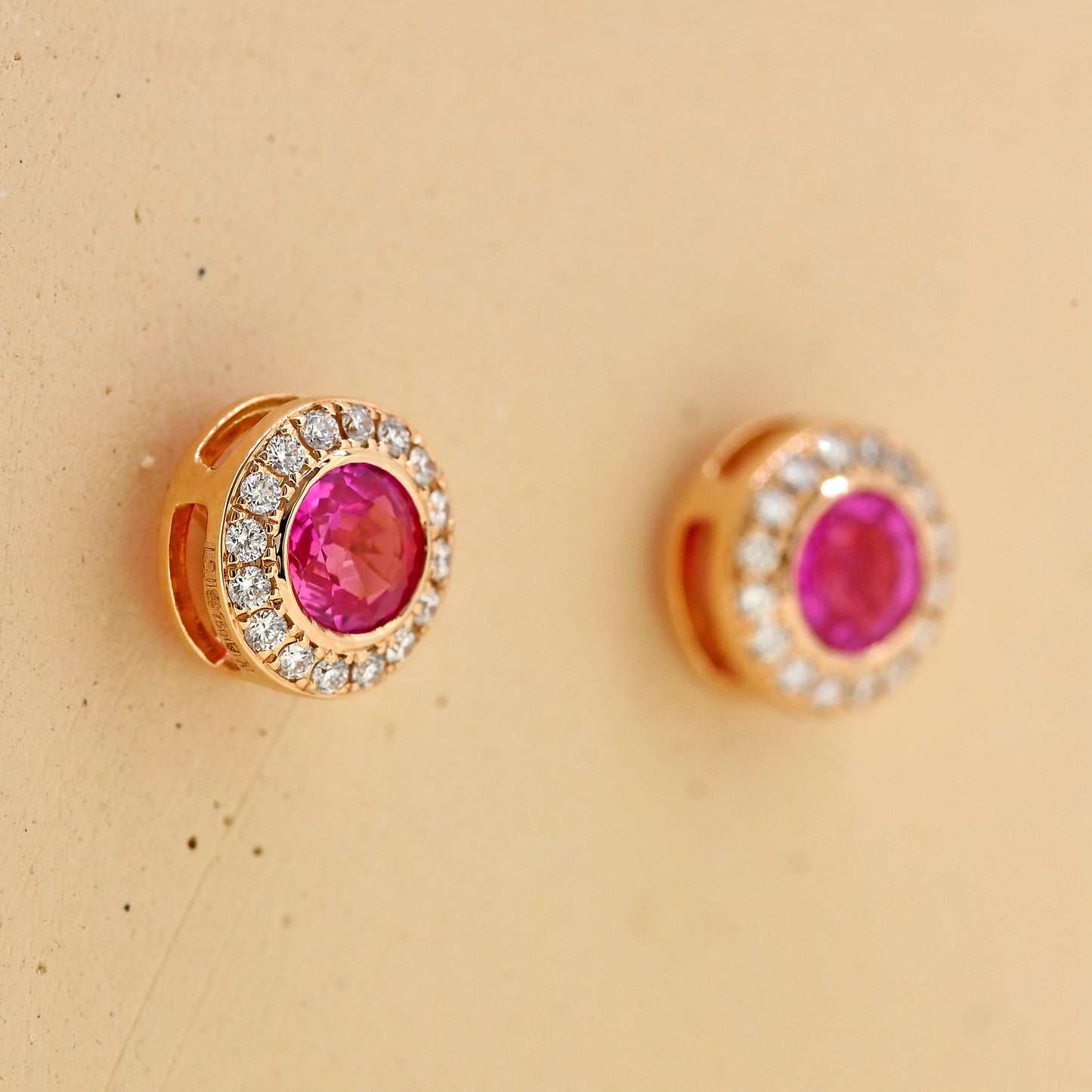 sapphire earrings, sapphire and diamond earrings, pink sapphire jewellery, pink sapphire jewellery near me pink sapphire, rose gold and pink sapphire 