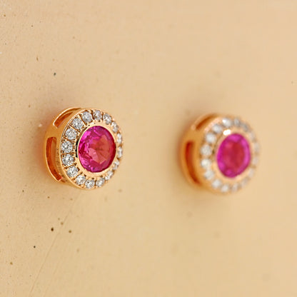 sapphire earrings, sapphire and diamond earrings, pink sapphire jewellery, pink sapphire jewellery near me pink sapphire, rose gold and pink sapphire 