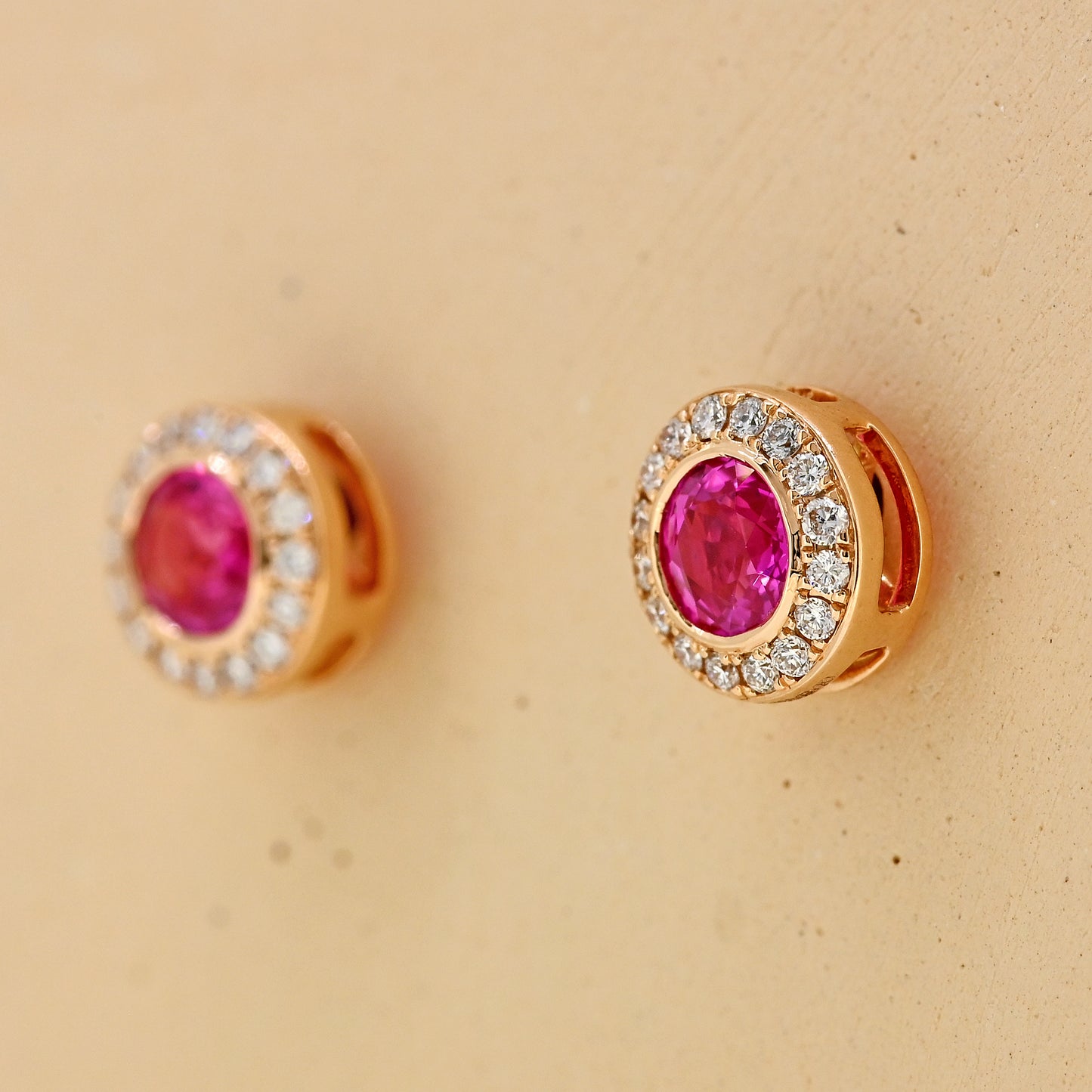 sapphire earrings, sapphire and diamond earrings, pink sapphire jewellery, pink sapphire jewellery near me pink sapphire, rose gold and pink sapphire 