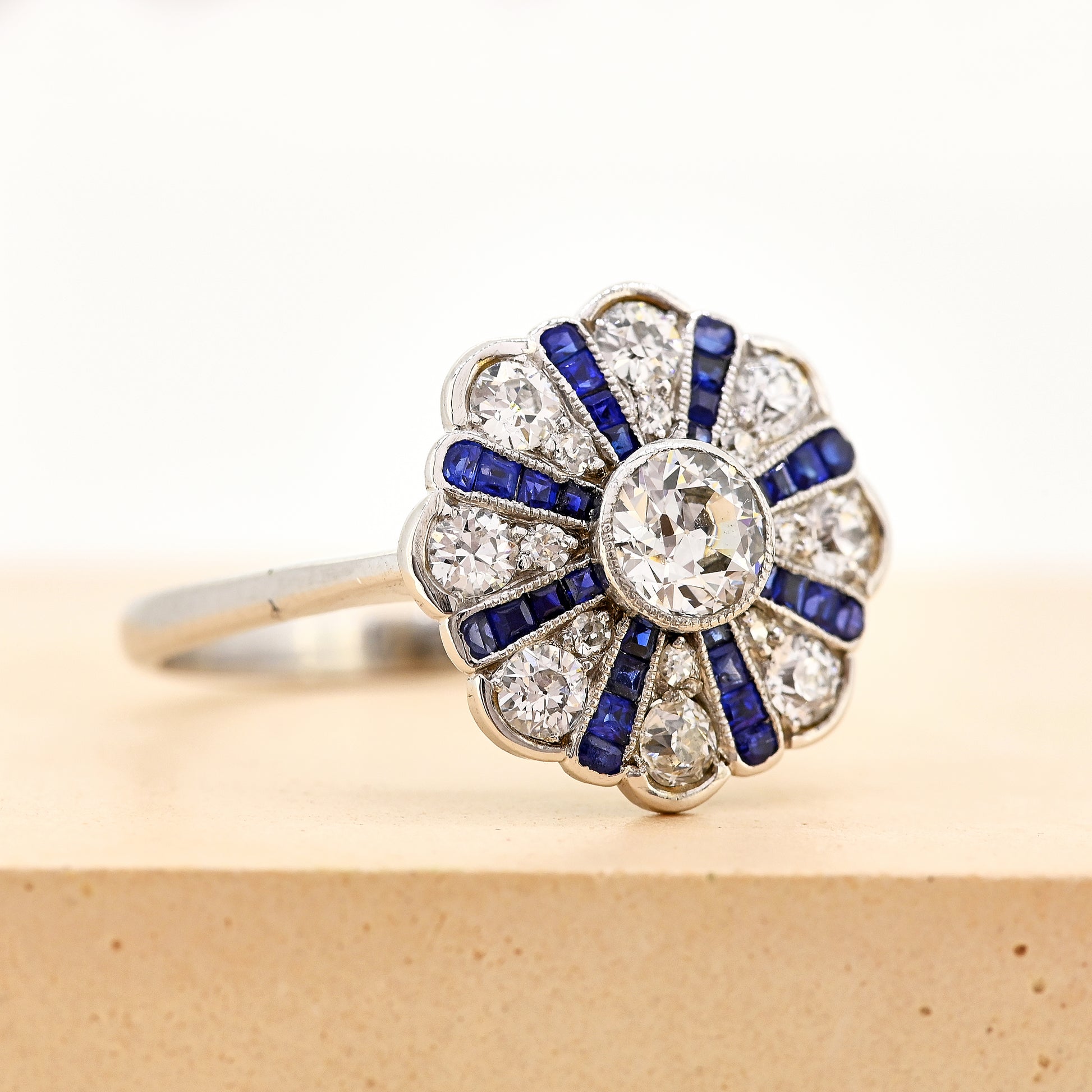 Antique sapphire and diamond ring, antique art deco sapphire and diamond ring, antique sapphire ring, art deco ring, art deco sapphire ring, 