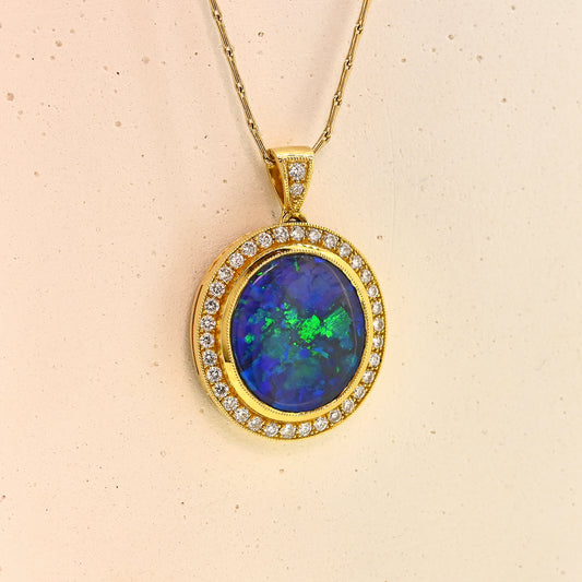 Opal necklace, Opal pendant, opal and diamond necklace, opal and diamond pendant, bespoke opal necklace, bespoke opal pendant, bespoke opal and diamond necklace, bespoke opal and diamond pendant, Bespoke black opal necklace, bespoke black opal pendant, black opal necklace, black opal pendant, black opal and diamond, black opal and diamond pendant