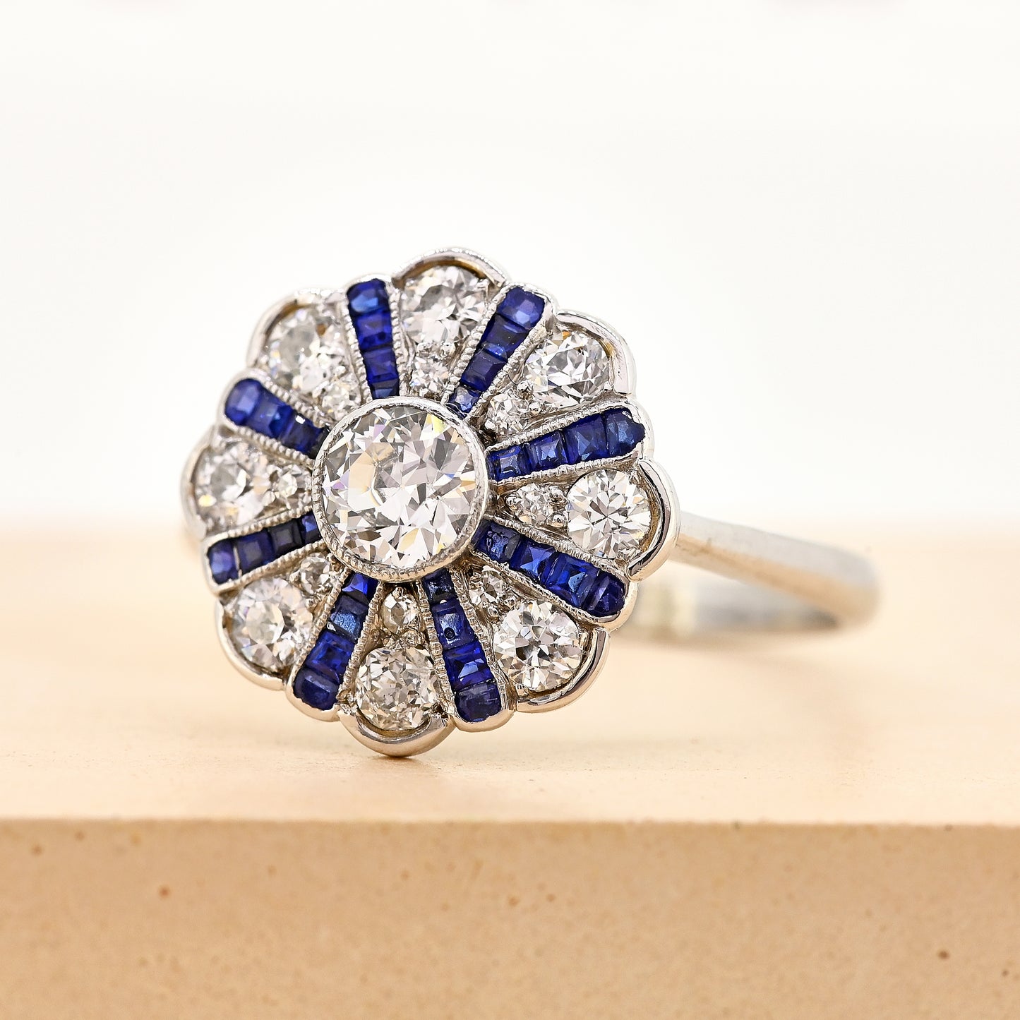 Antique sapphire and diamond ring, antique art deco sapphire and diamond ring, antique sapphire ring, art deco ring, art deco sapphire ring, 